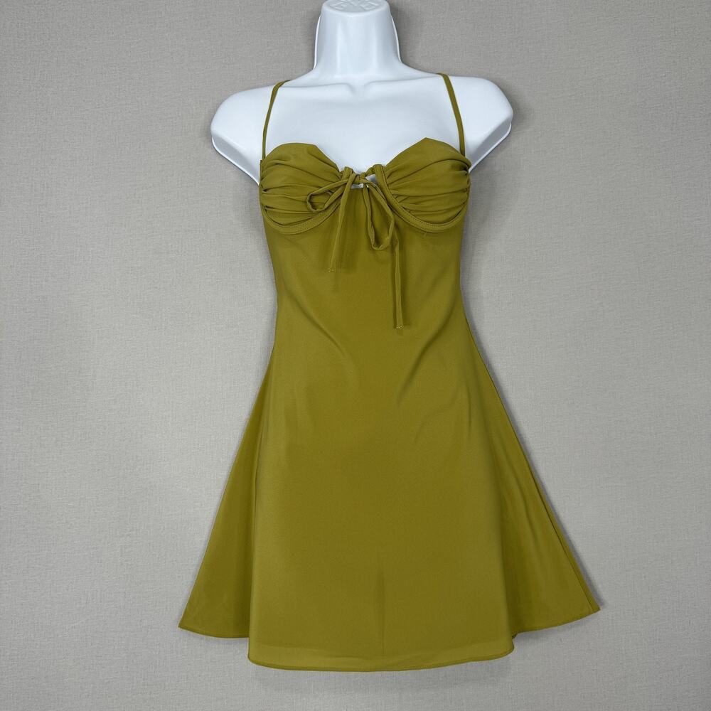 BABYBOO‎ Dress Womens Small Green Renee Mini Strappy Lace Up Back Party Resort